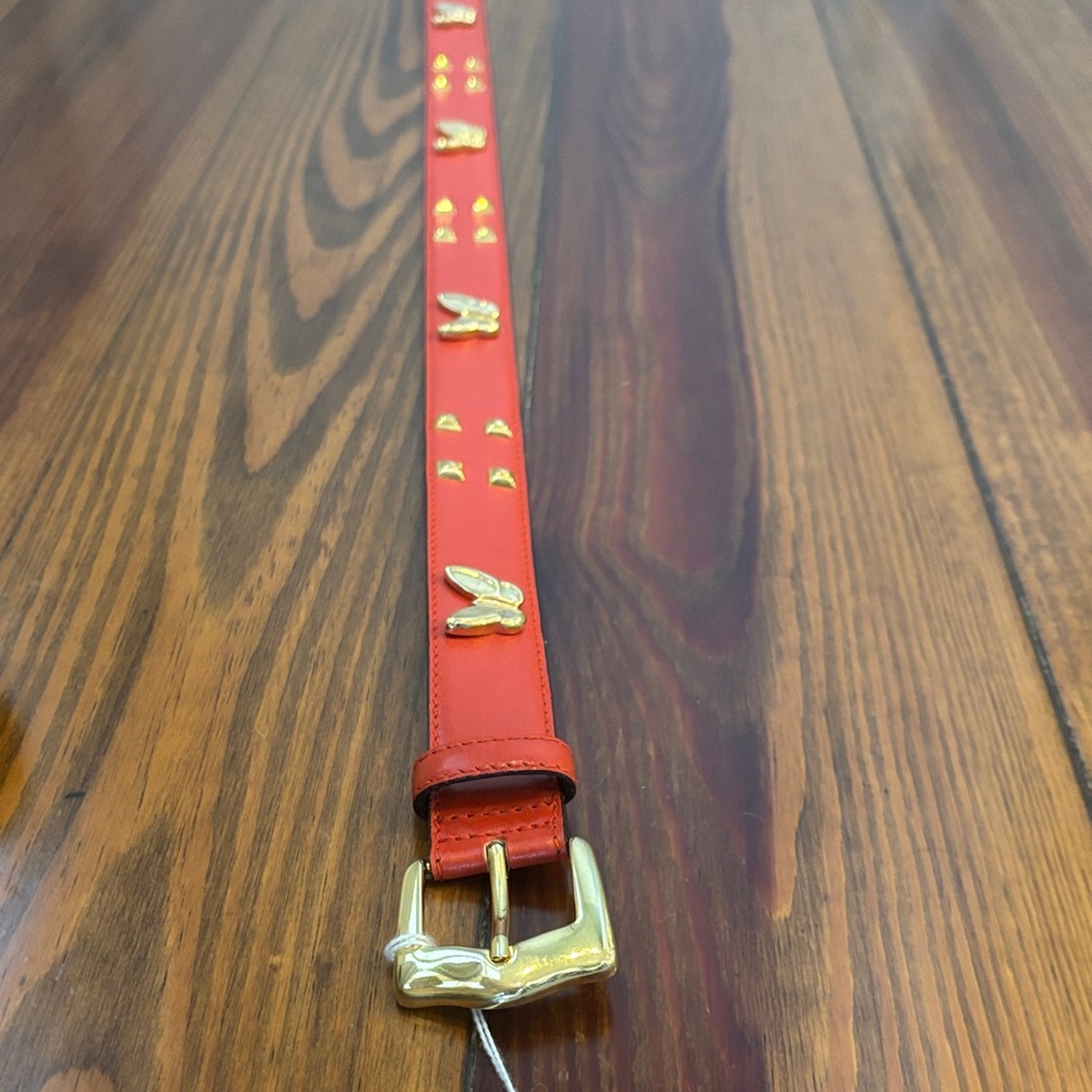 Escada red Leather butterfly Belt